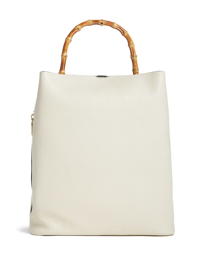 Guess Aida Leren Tote Tassen Dames Wit | 8143-MLXTY