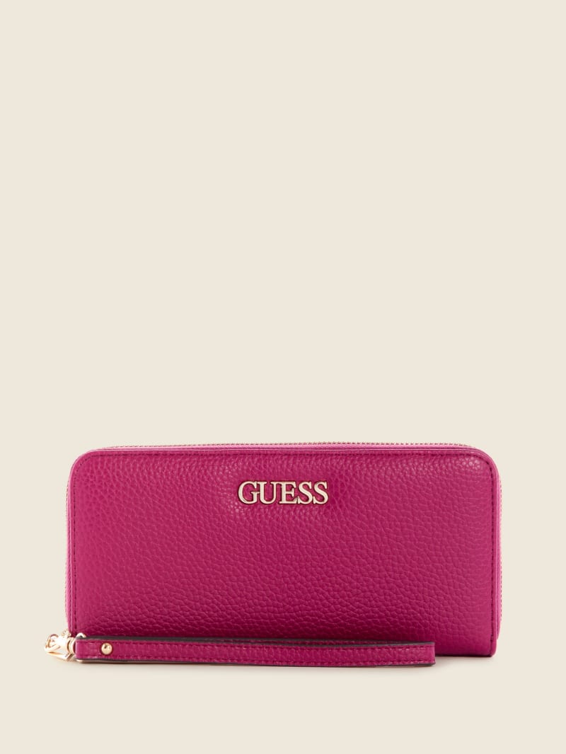 Guess Alby Large Zip-Around Portefeuille Dames Roze | 4612-AXYFT