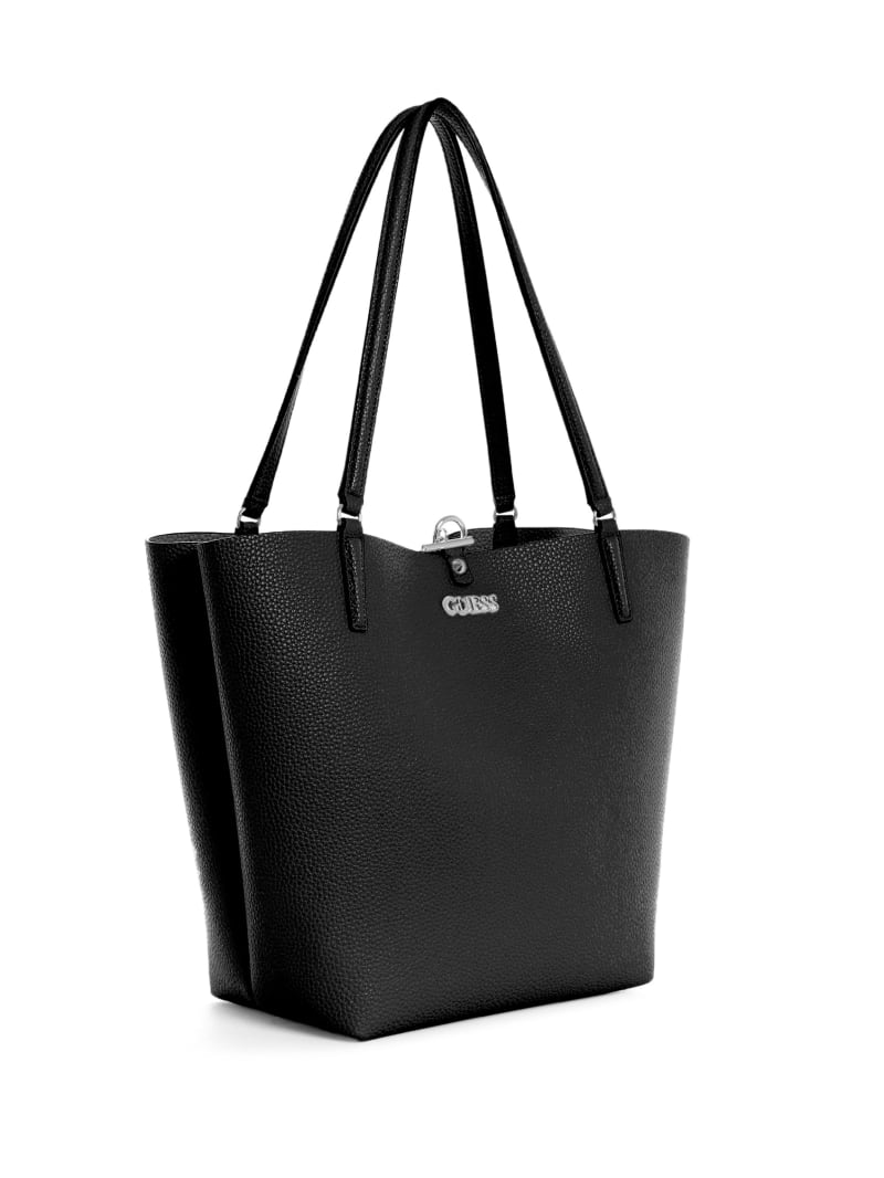 Guess Alby Toggle Tote Tassen Dames Zwart | 0397-QMOXB