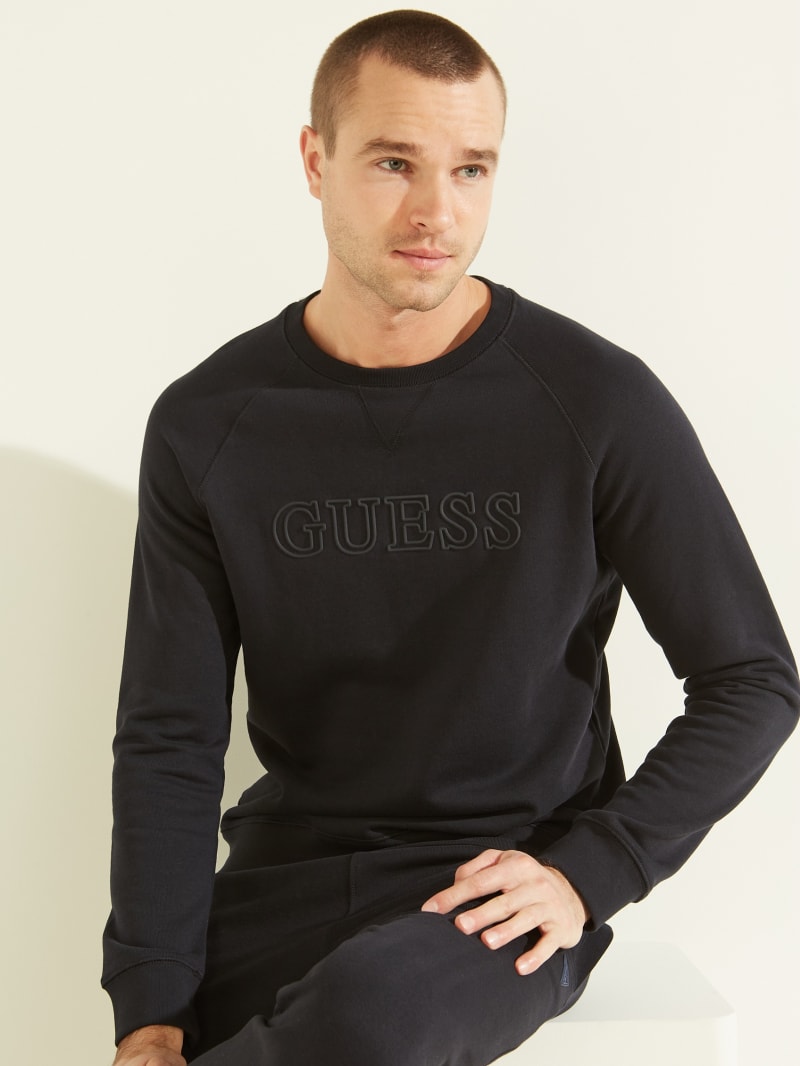 Guess Aldwin Sweatshirts Heren Diepblauw | 2354-TKZJQ