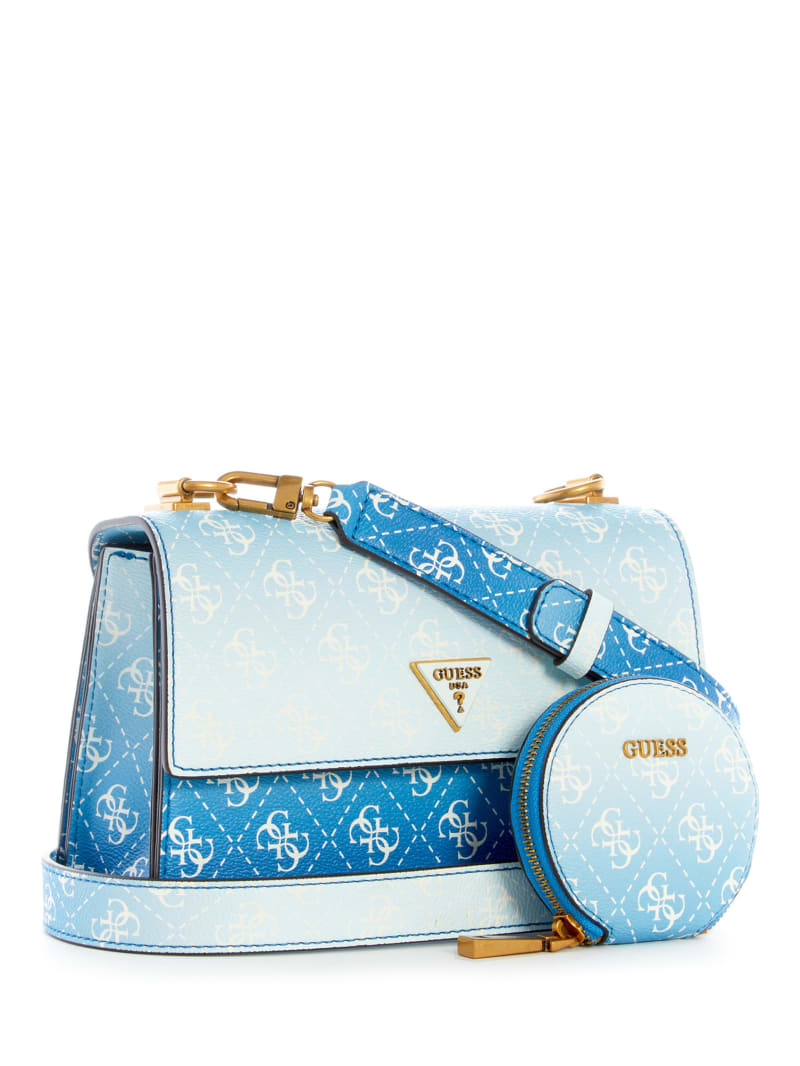 Guess Alexie Ombre Logo Flap Crossbodytassen Dames Blauw | 3519-VBEKT