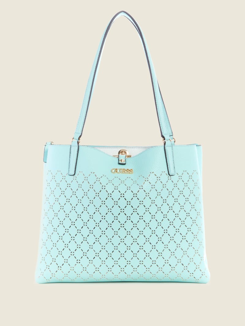 Guess Amara Society Tote Tassen Dames Turquoise | 6458-HNCEL