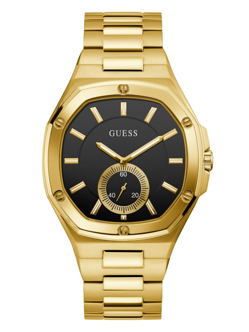 Guess And Gold-Tone Analog Horloge Heren Goud | 7614-HWRKG