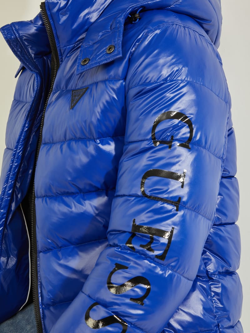 Guess Anthony Logo Puffer Jassen Heren Blauw | 9850-VKXCL