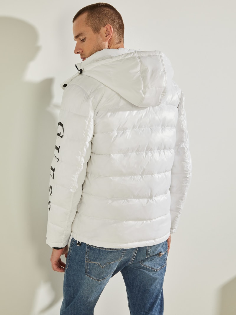 Guess Anthony Logo Puffer Jassen Heren Wit | 5209-BSTWO