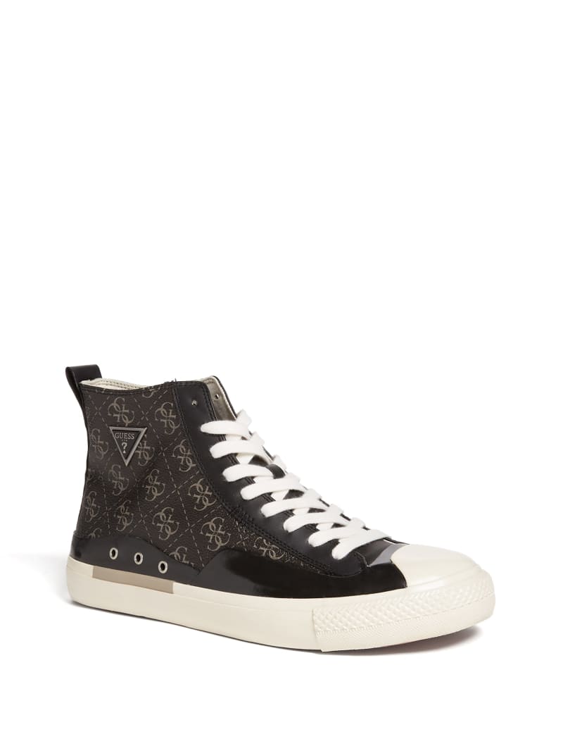 Guess Aviano High-Top Logo Sneakers Heren Zwart | 0517-IJDKL