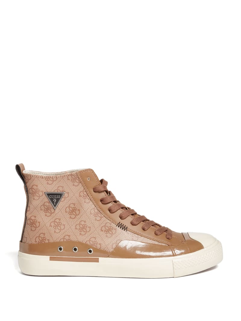 Guess Aviano High-Top Logo Sneakers Heren Bruin | 8902-KPAZF