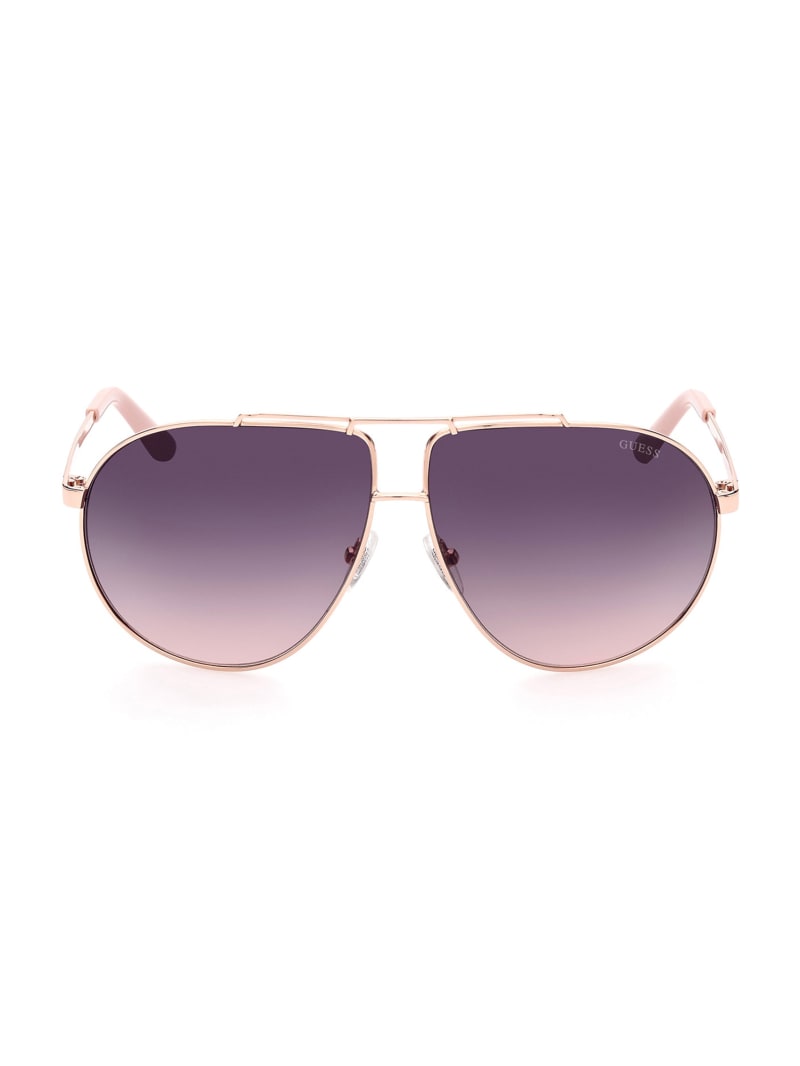 Guess Aviator Metal Zonnebril Dames Wit Goud | 4895-OBPRV