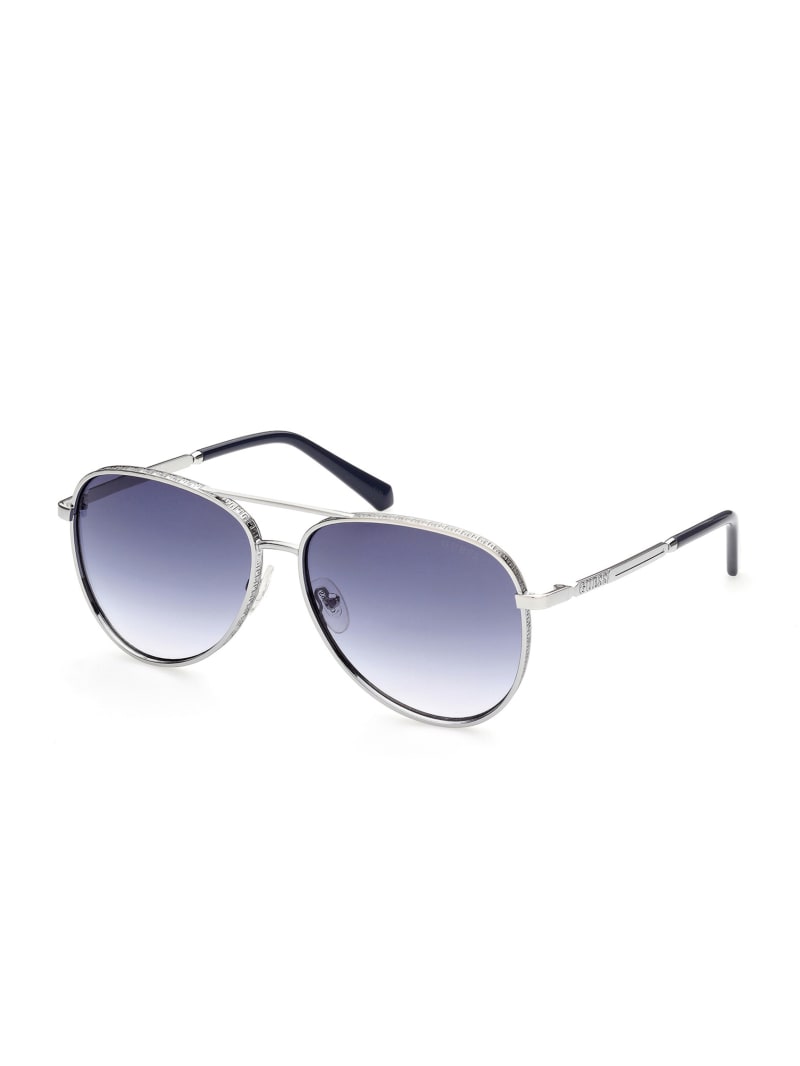 Guess Aviator Zonnebril Heren Zilver | 0584-HBIZM