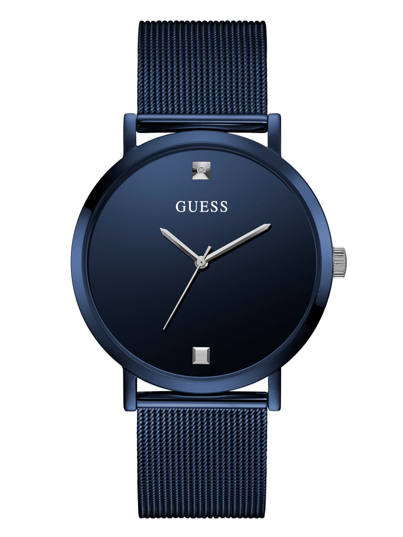 Guess Blue Mesh Diamond Analog Horloge Heren Blauw | 6327-YXBHM