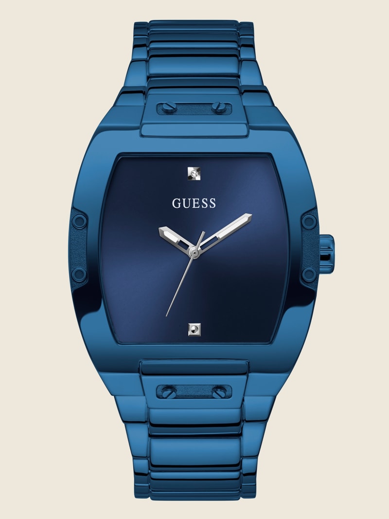 Guess Blue and Diamond Analog Horloge Heren Blauw | 1257-CJBTY