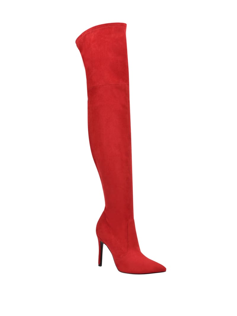 Guess Bonis Faux-Suede Over-the-Knee Laarzen Dames Rood | 3672-TVNZO