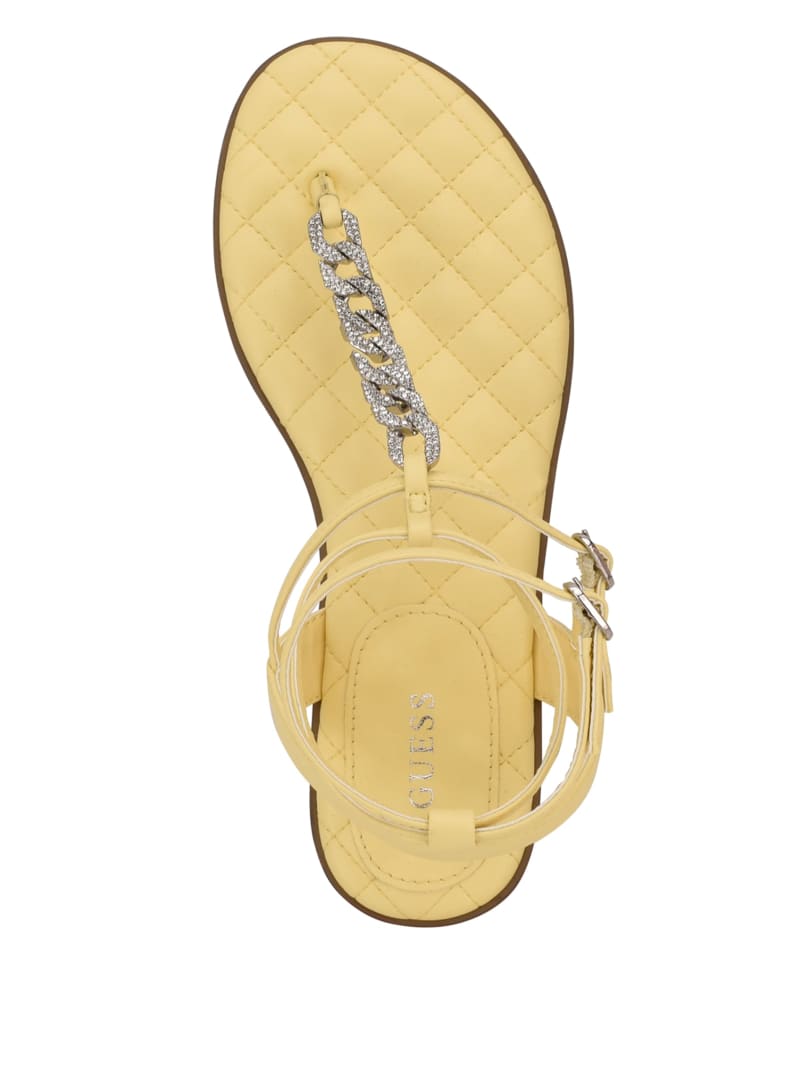 Guess Brighti Chain T-Riemen Sandalen Dames Geel | 3160-ZMWSE