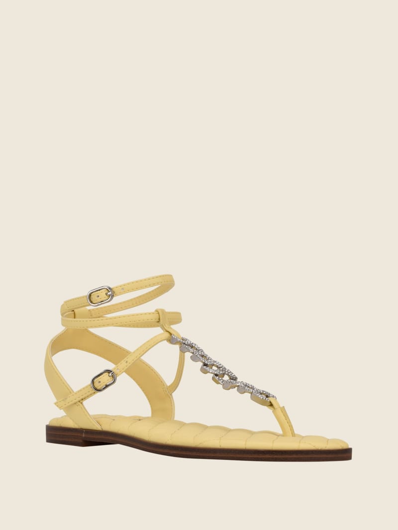 Guess Brighti Chain T-Riemen Sandalen Dames Geel | 3160-ZMWSE