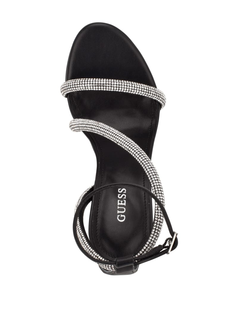 Guess Casidee Rhinestone Platform Hakken Dames Zwart | 1289-DXFSP