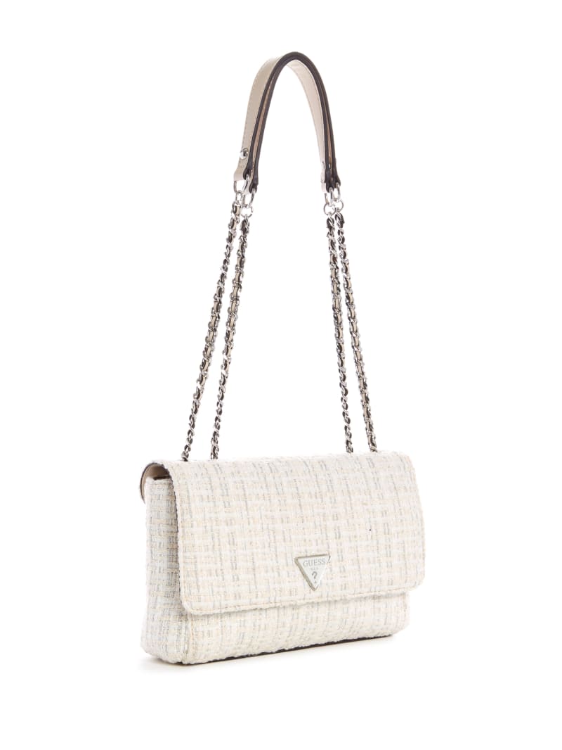 Guess Cessily Convertible Tweed Crossbodytassen Dames Wit | 6478-NAYFT