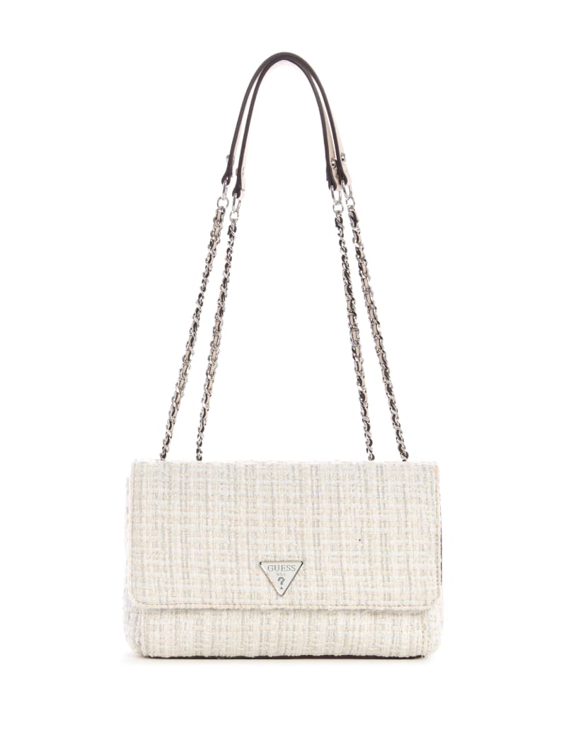 Guess Cessily Convertible Tweed Crossbodytassen Dames Wit | 6478-NAYFT