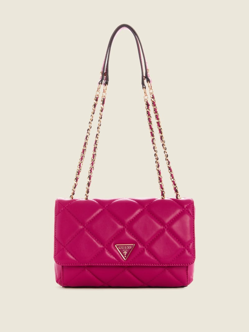 Guess Cessily Quilted Convertible Crossbodytassen Dames Fuchsie | 0713-WILZE