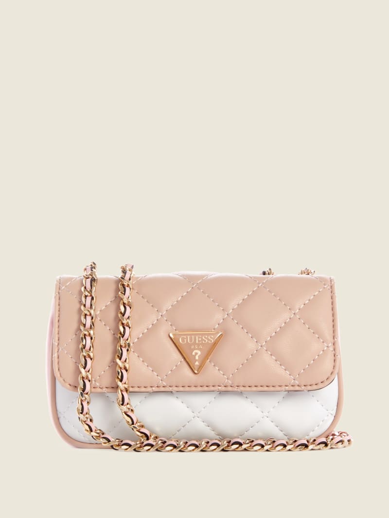 Guess Cessily Quilted Convertible Mini Tassen Dames Roze | 9056-LCTYA