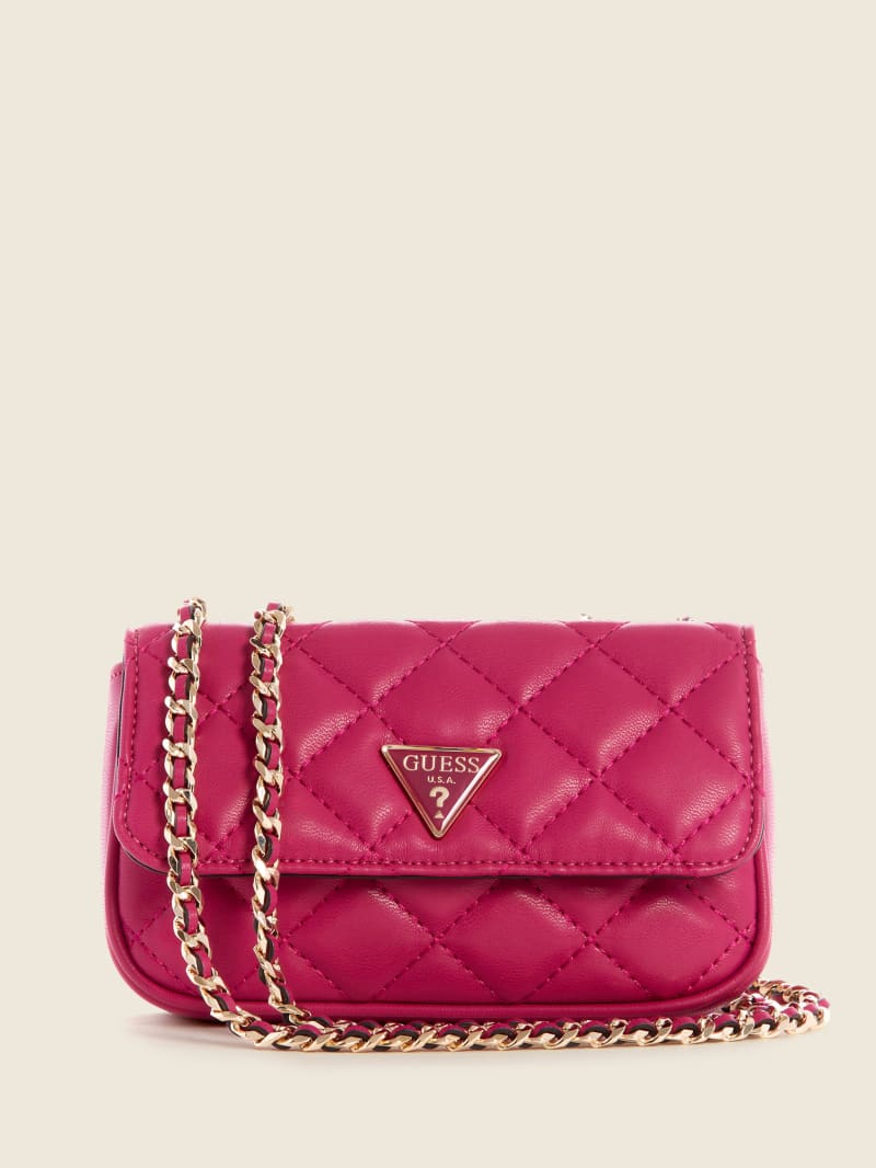 Guess Cessily Quilted Convertible Mini Tassen Dames Fuchsie | 9165-UNDOX