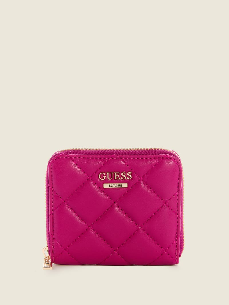 Guess Cessily Quilted Small Zip-Around Boekentassen Dames Fuchsie | 1635-KMQSZ