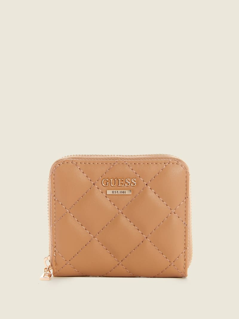 Guess Cessily Quilted Small Zip-Around Boekentassen Dames Beige | 4956-QGJSO