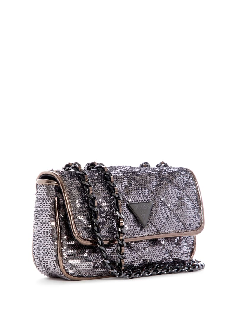 Guess Cessily Sequins Convertible Mini Tassen Dames Zilver | 8042-XFWTY