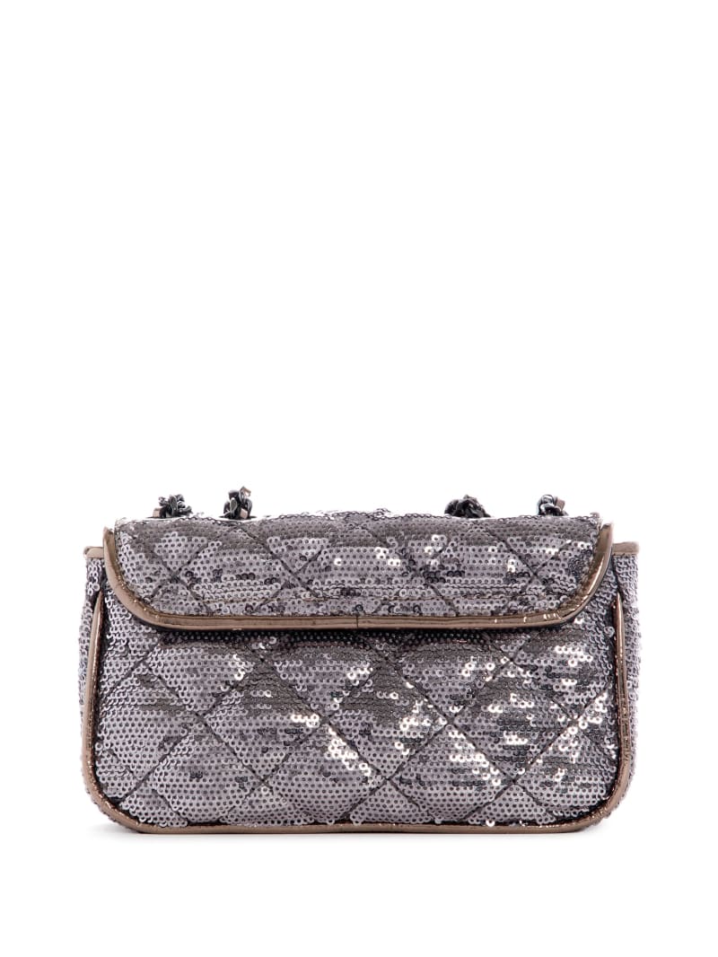 Guess Cessily Sequins Convertible Mini Tassen Dames Zilver | 8042-XFWTY