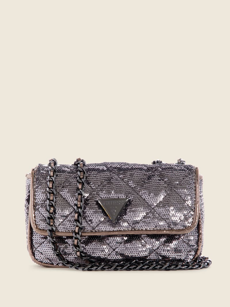 Guess Cessily Sequins Convertible Mini Tassen Dames Zilver | 8042-XFWTY