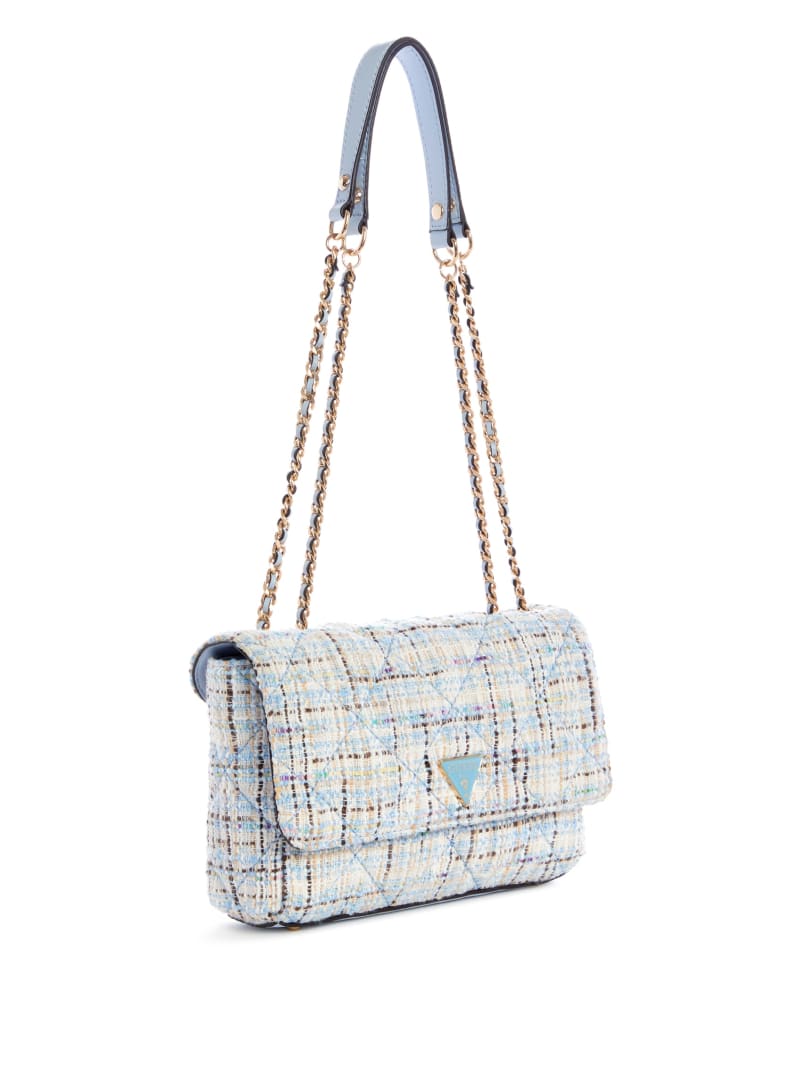 Guess Cessily Tweed Convertible Crossbodytassen Dames Blauw | 4965-WXRVL