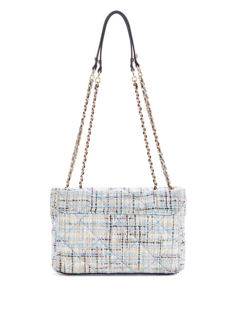 Guess Cessily Tweed Convertible Crossbodytassen Dames Blauw | 4965-WXRVL