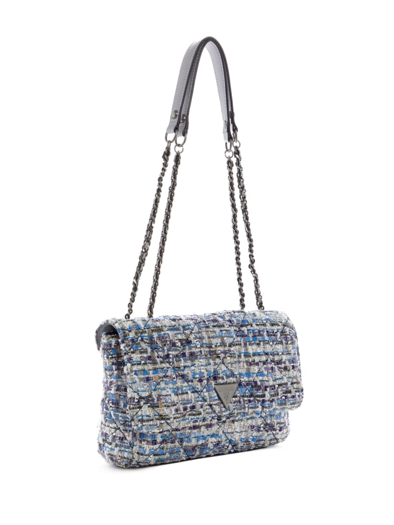 Guess Cessily Tweed Convertible Crossbodytassen Dames Lichtturkoois | 9170-FRGCZ