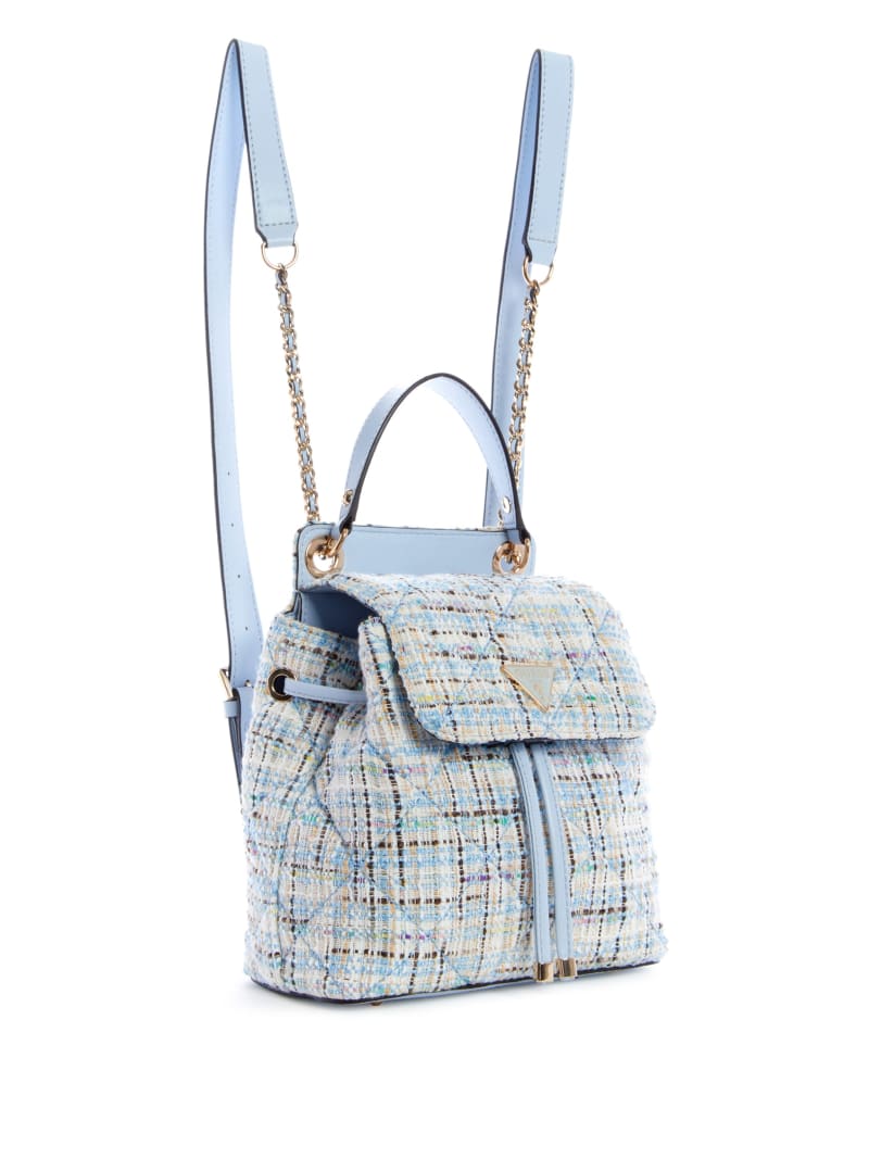 Guess Cessily Tweed Convertible Rugzak Dames Blauw | 2468-AUBDG