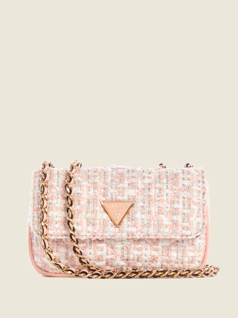 Guess Cessily Tweed Micro Mini Tassen Dames Koraal | 2843-QUVXY