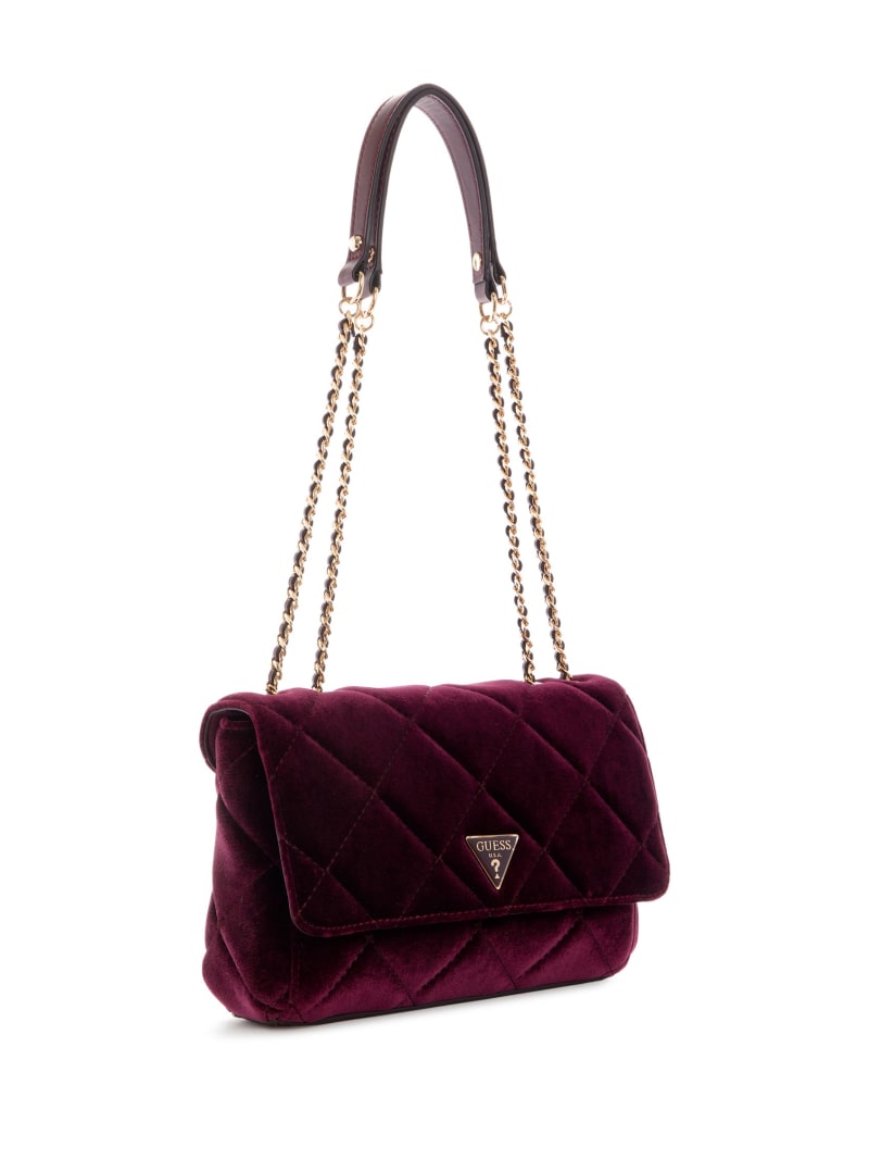 Guess Cessily Velvet Convertible Crossbodytassen Dames Bordeaux | 1574-OYKVM