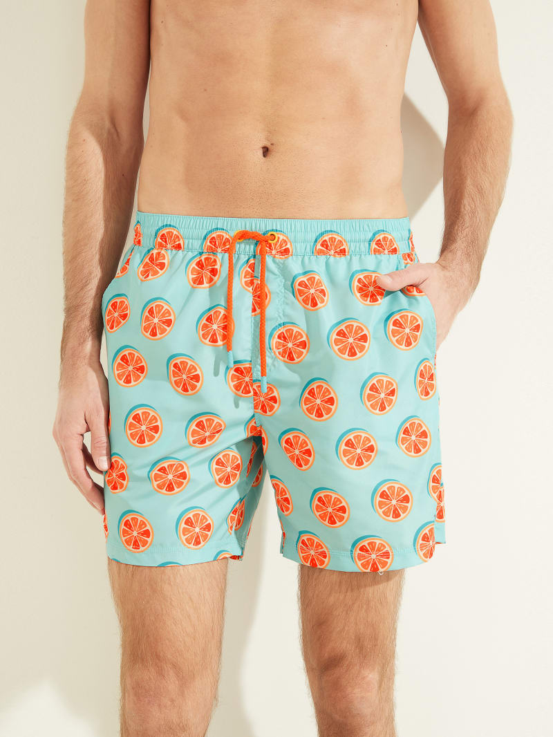 Guess Citrus Woven Swim Trunks Zwemkleding Heren Citroen | 0968-GWCUX