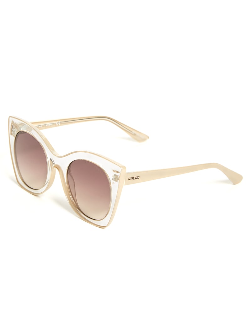 Guess Clear Cat-Eye Zonnebril Dames Roze Goud | 9478-ZLWIN