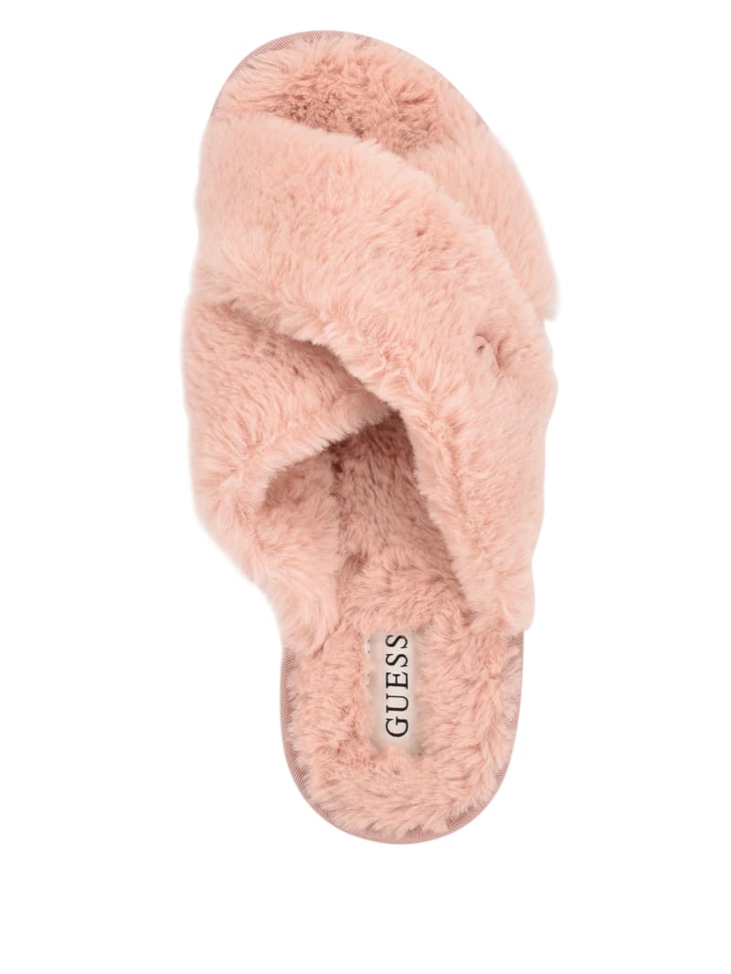 Guess Crisscross Fur Slippers Sandalen Dames Lichtroze | 5782-CPUZT