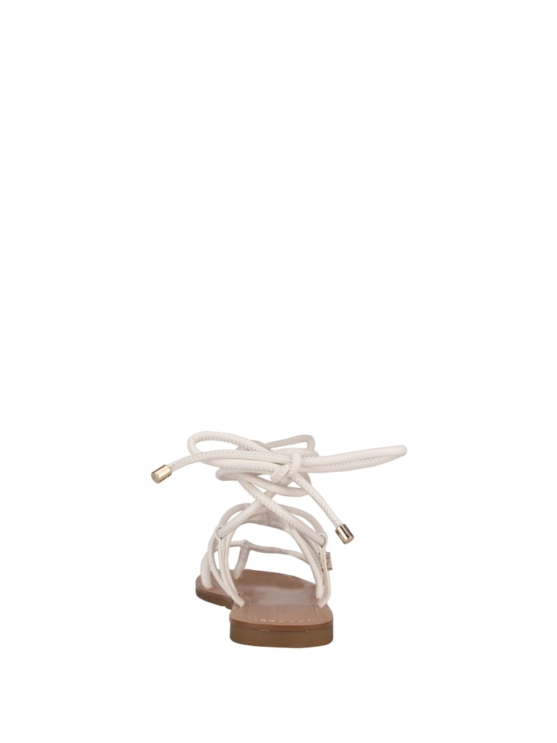 Guess Cristen Kanten-Up Platte Sandalen Dames Wit | 9760-JOXGQ