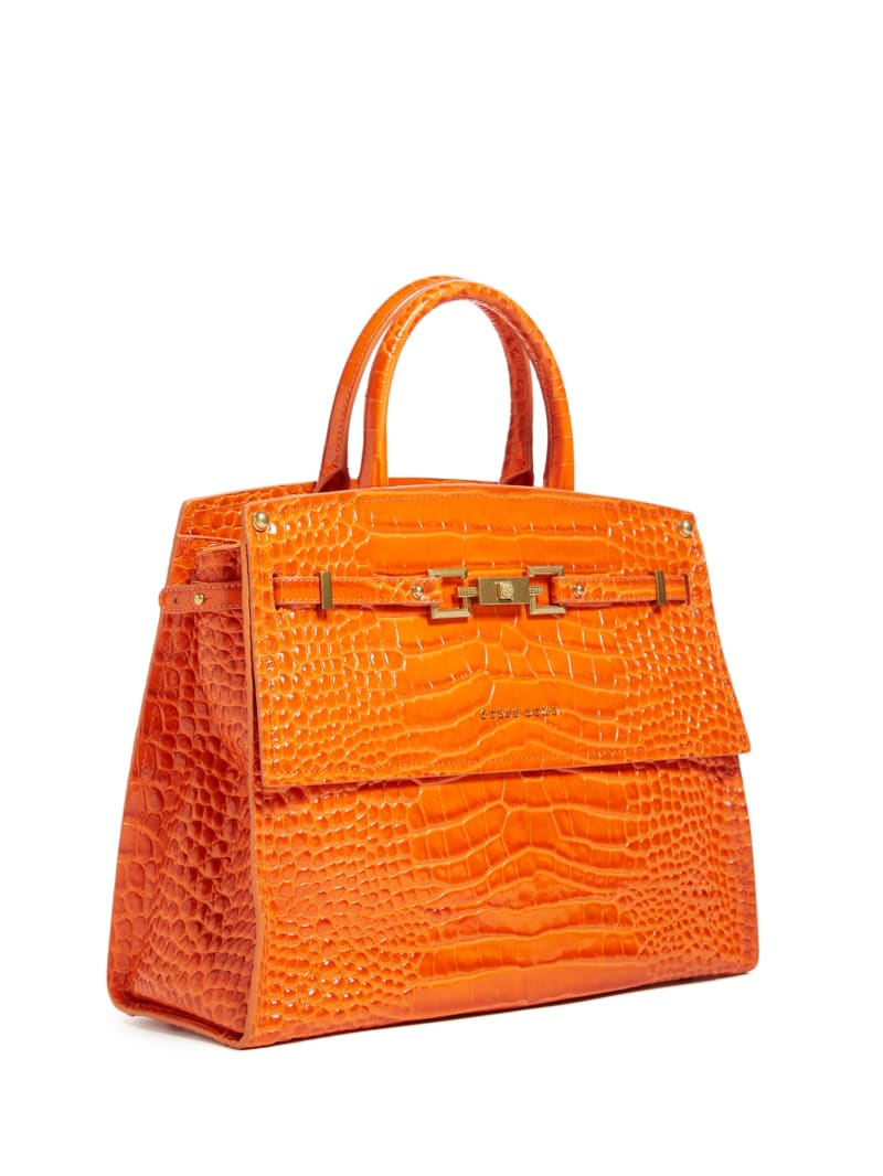 Guess Cristina Croc Leren Boekentassen Dames Oranje | 0381-QIVKP