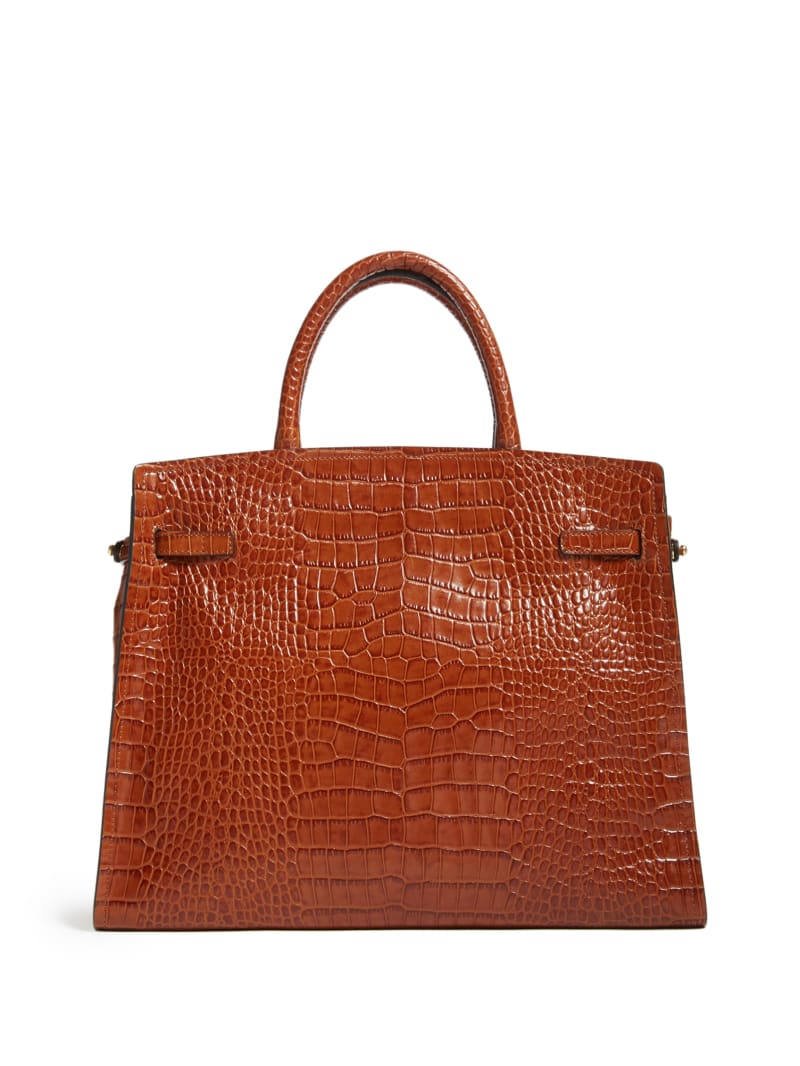 Guess Cristina Croc Leren Boekentassen Dames Bruin | 0598-VRYSF