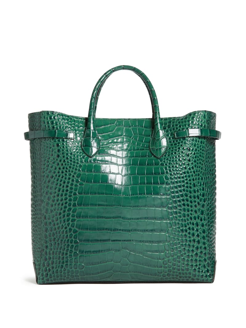 Guess Cristina Croc Leren Tote Tassen Dames Groen | 3918-FZVKB