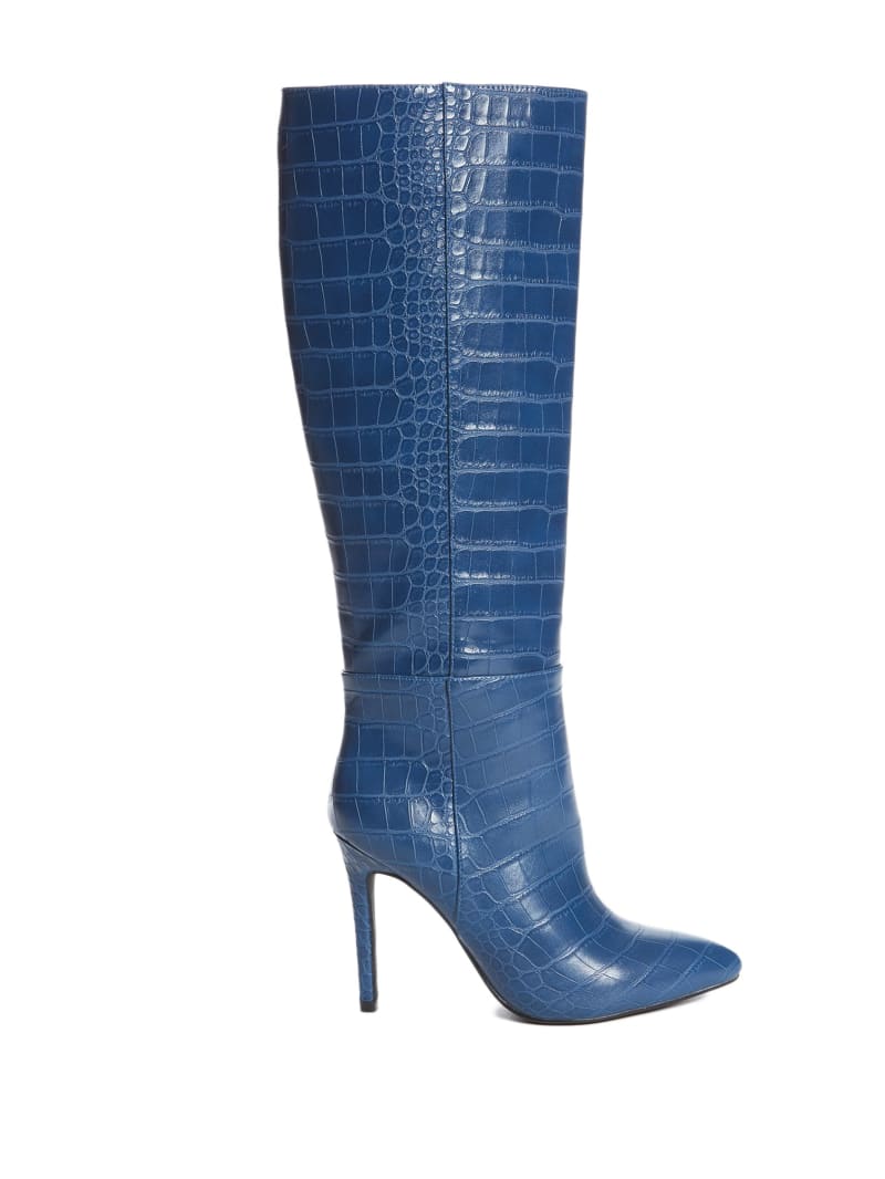 Guess Croc Knee-High Laarzen Dames Blauw | 8465-JQOCL