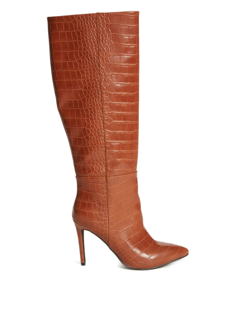 Guess Croc Knee-High Laarzen Dames Bruin | 1642-GAKJQ