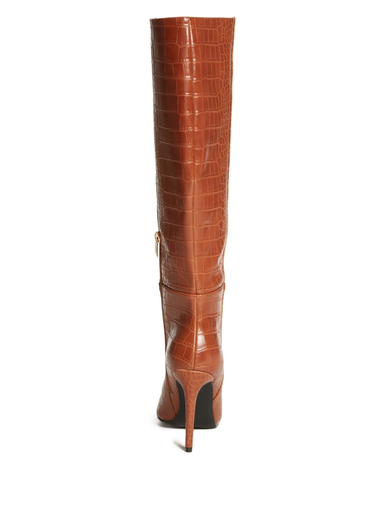 Guess Croc Knee-High Laarzen Dames Bruin | 1642-GAKJQ