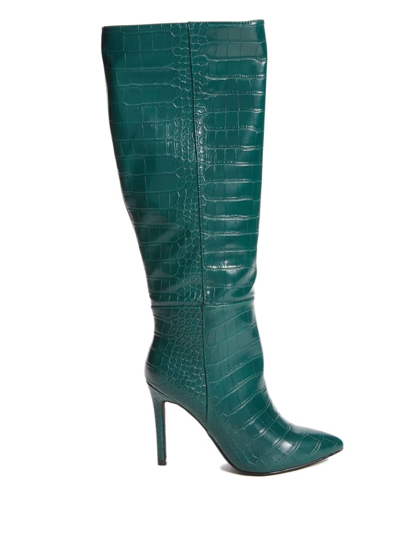 Guess Croc Knee-High Laarzen Dames Groen | 1374-ZKJXM