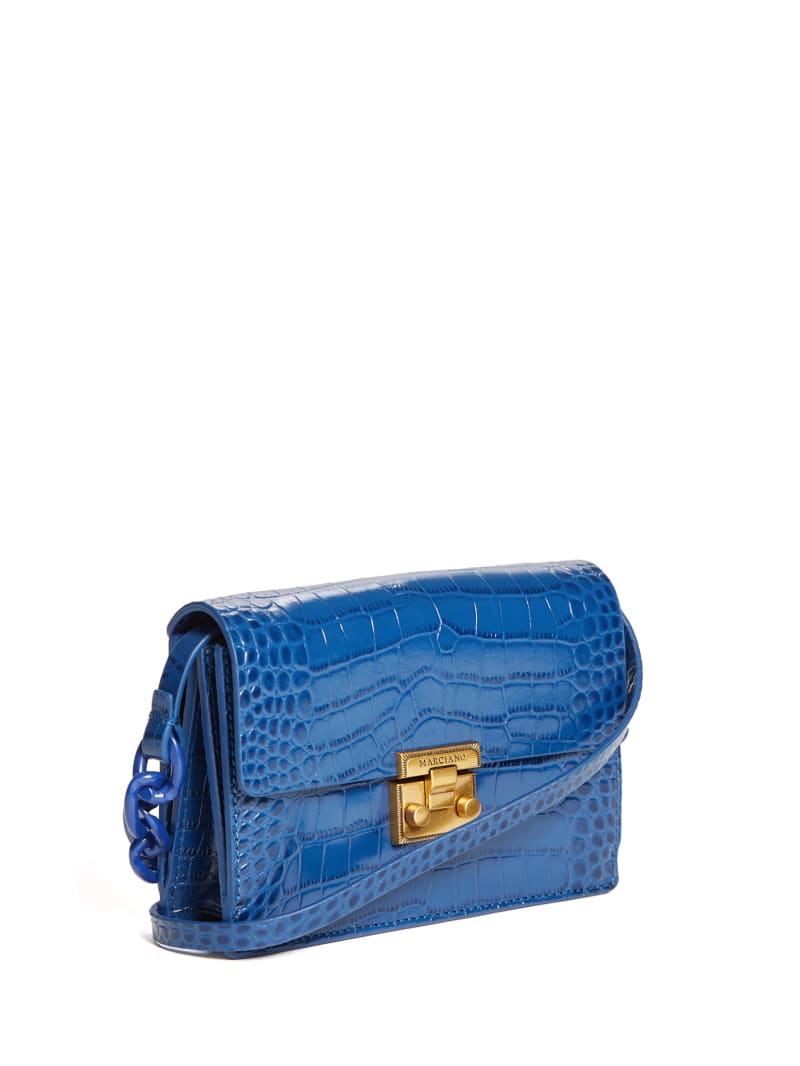 Guess Crocodile Flap Handtas Dames Blauw | 5163-LNKOF