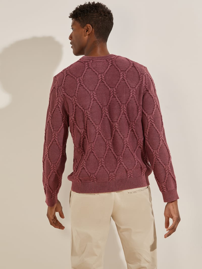 Guess Dawson Cable Knit Truien Heren Bordeaux | 4816-OHCXU