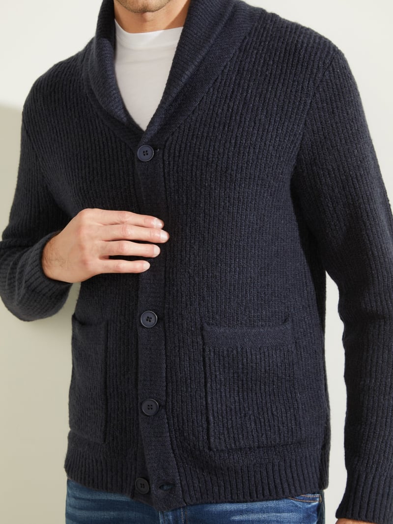 Guess Declan Shawl Cardigan Truien Heren Diepblauw | 6472-OQEFM