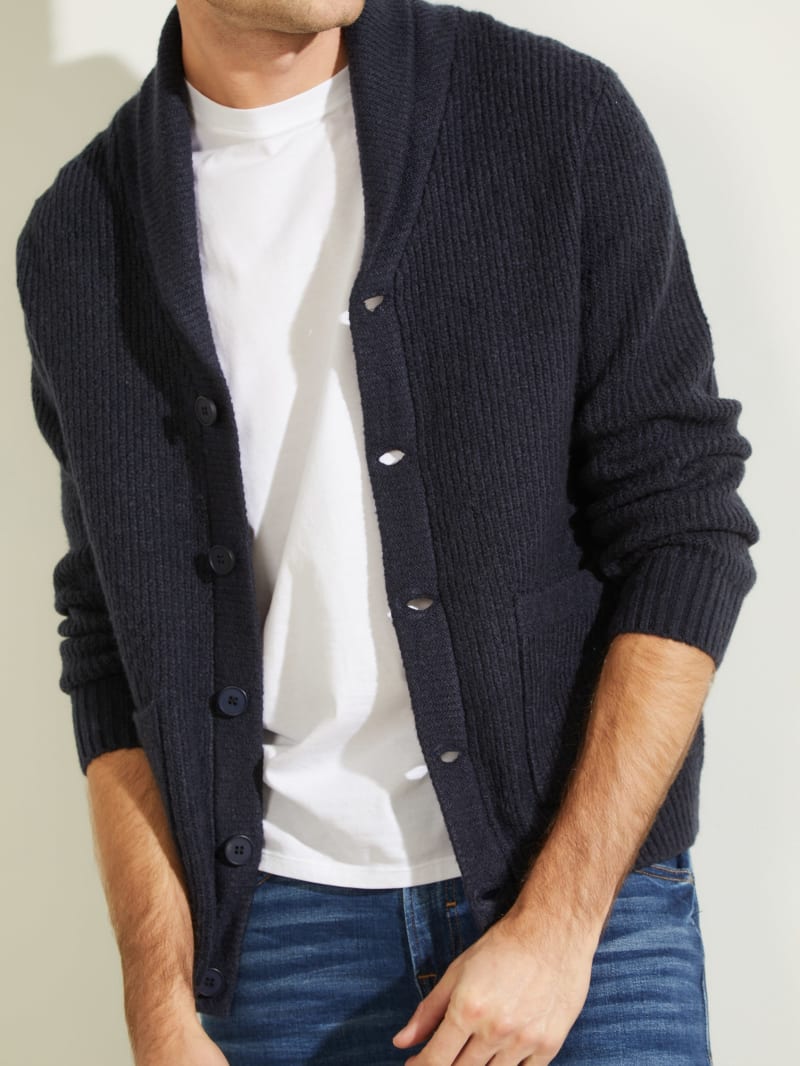 Guess Declan Shawl Cardigan Truien Heren Diepblauw | 6472-OQEFM